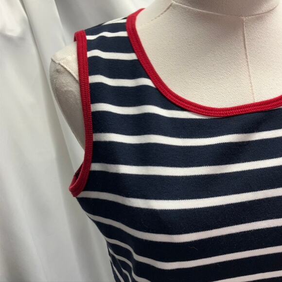 Norton‎ McNaughton Striped Sleeveless Maxi Dress Women Small Nautical Navy red - Picture 4 of 15